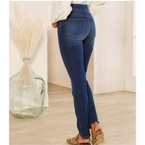 Soft Surroundings Ultimate Denim Pull-on Relaxed Ripple Wash Jeans Small Tall
